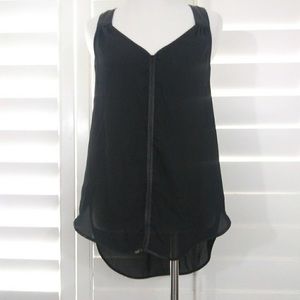 Rock & Republic black high low sleeveless top XS